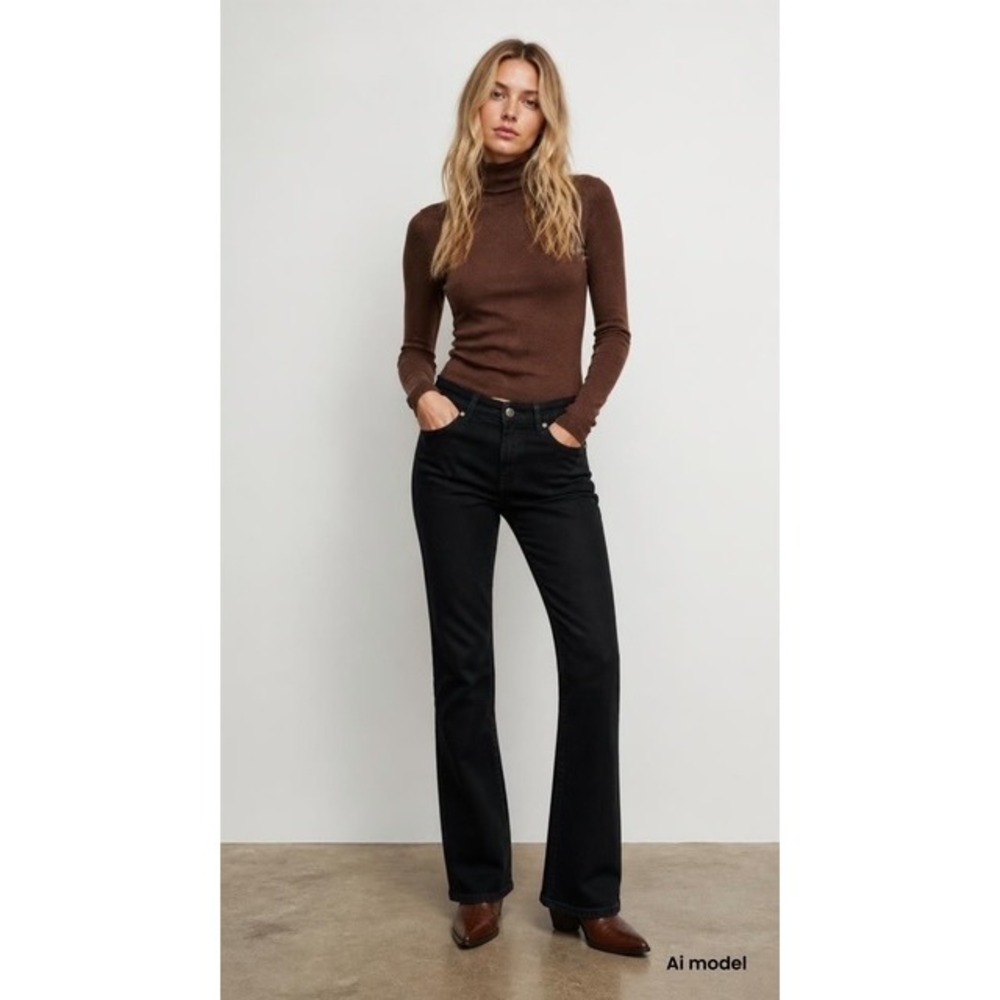 CJ by Cookie Johnson Grace Bootcut Black Jeans Mid Rise Size‎ 34 x 28